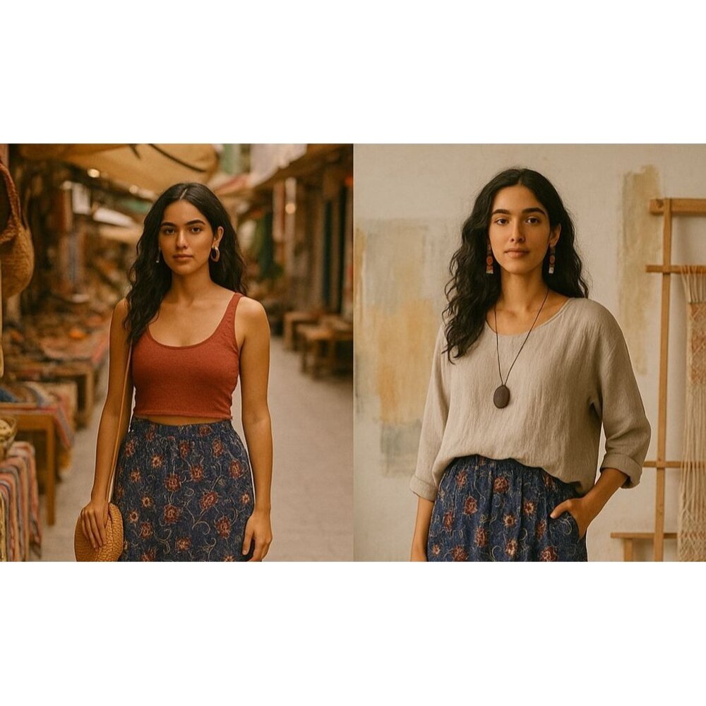 VTG Liz Claiborne Blue Burgundy 100%Silk Blend Skirt 10 Boho Floral Boho Cottage